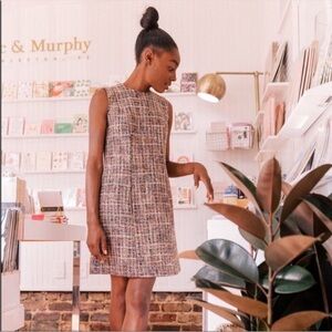 Gal Meets Glam Ramona Sleeveless Tweed Shift Dress